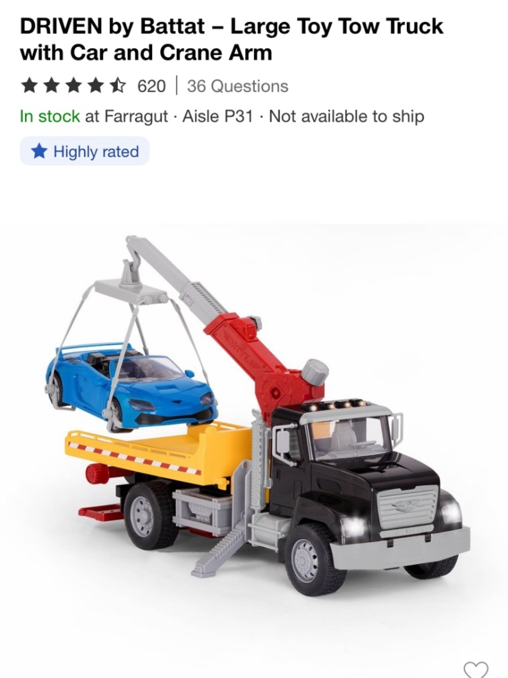 DRIVEN by Battat Large Tow Truck